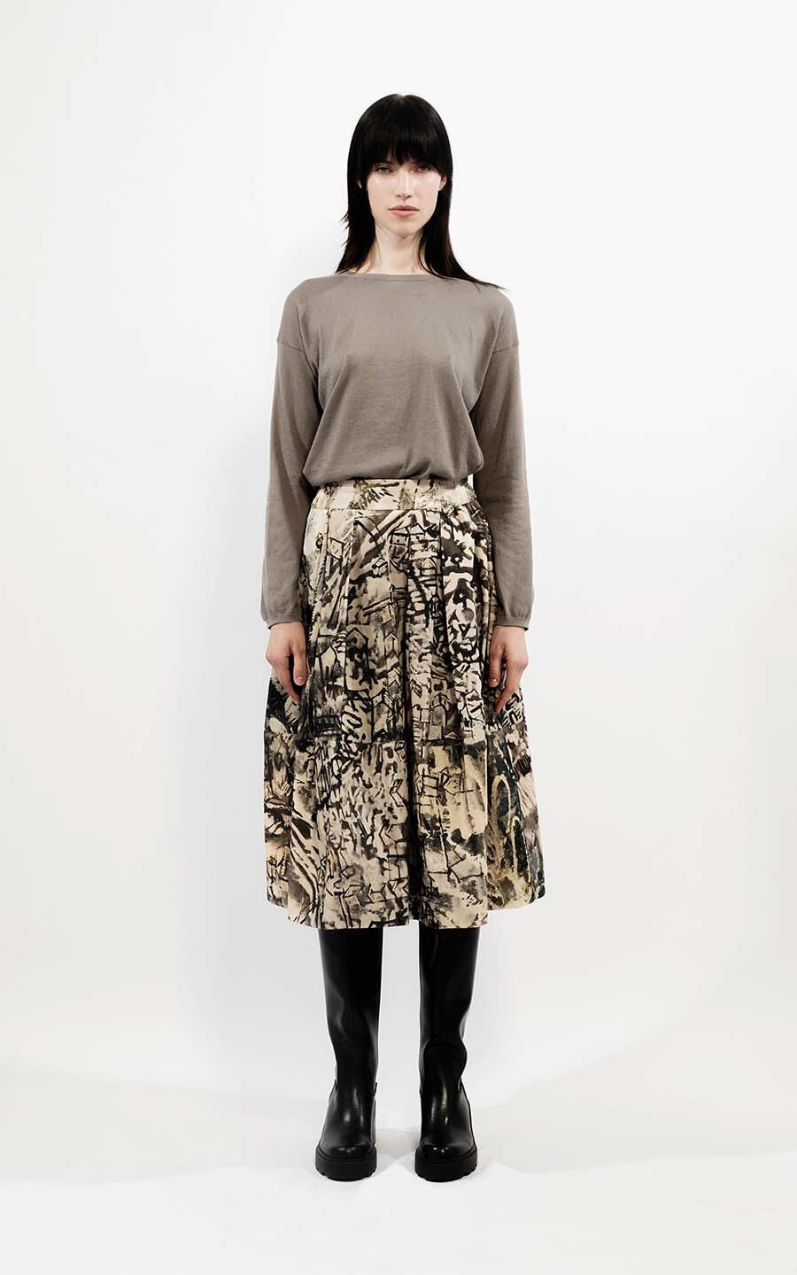 Multi beige Rok