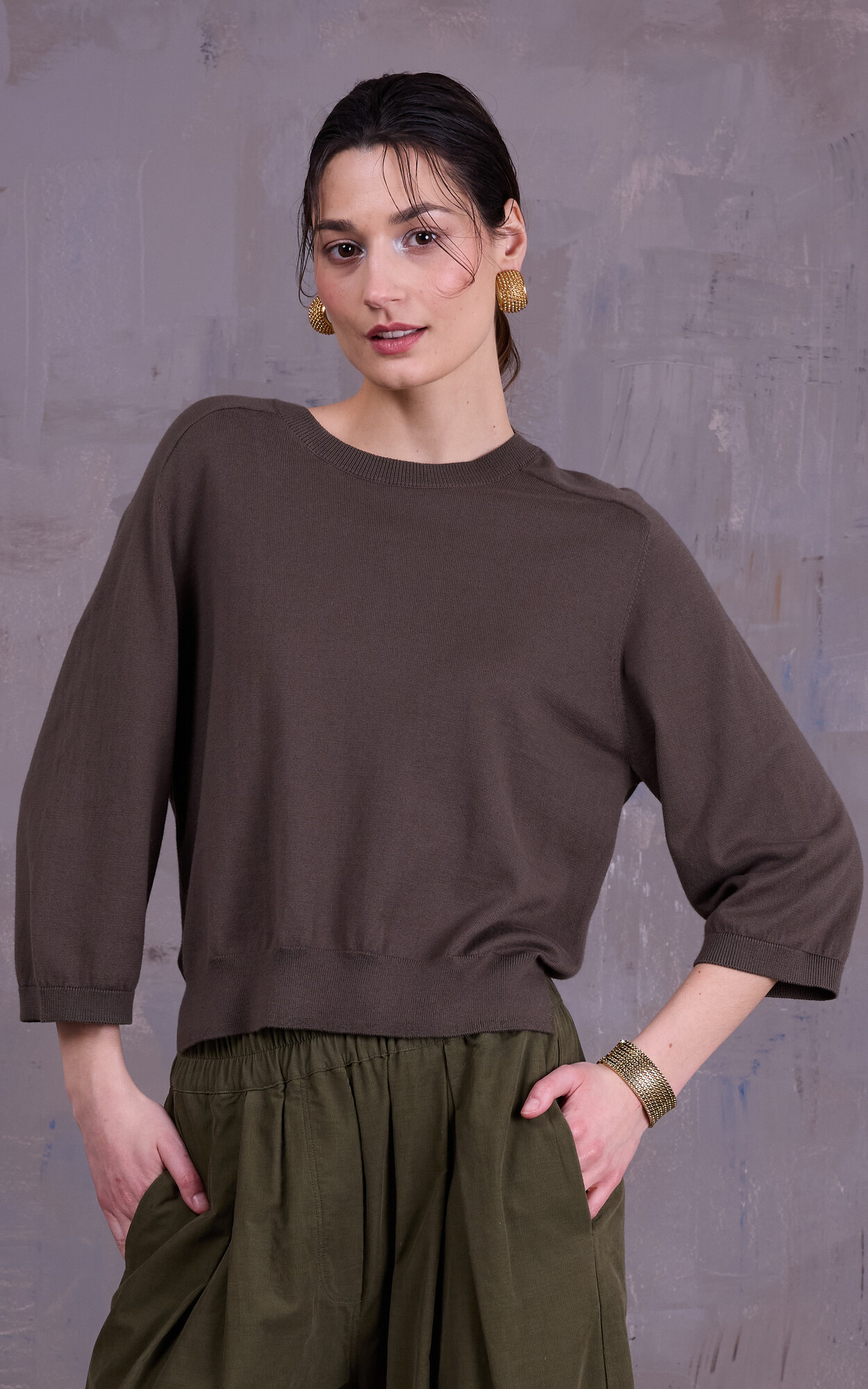 Kaki Sweater/trui