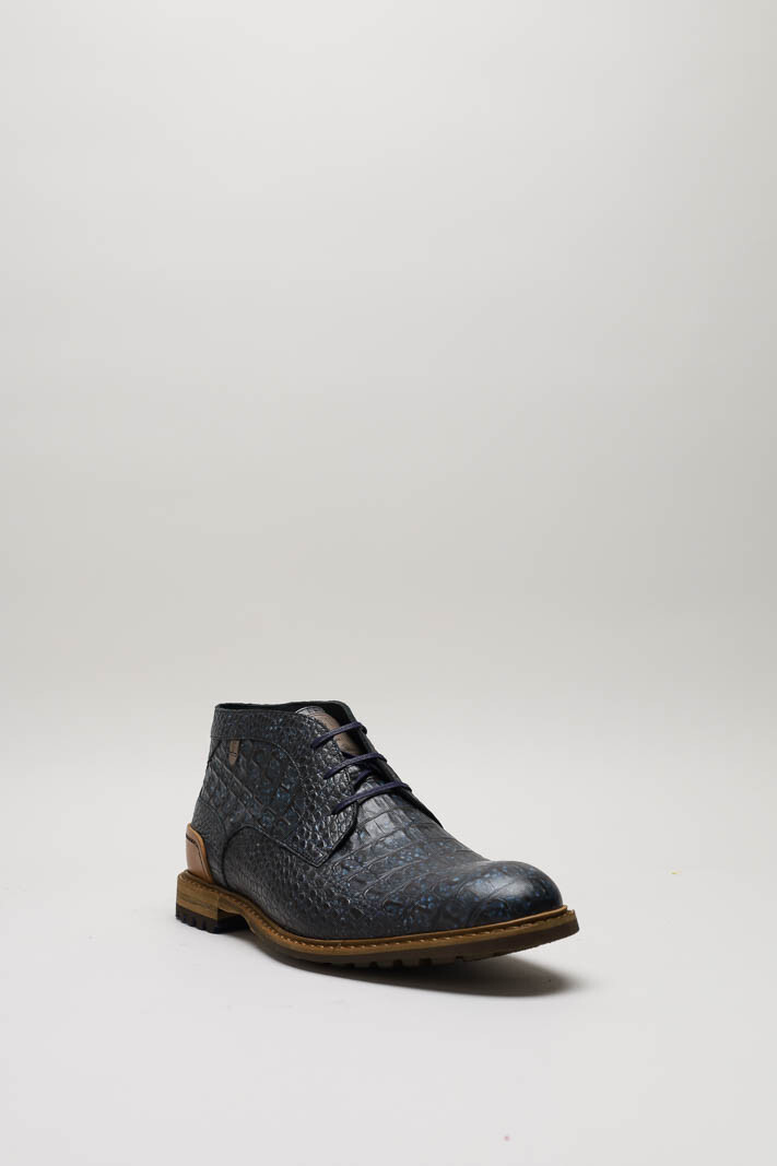 Blauw Veterschoen hoog