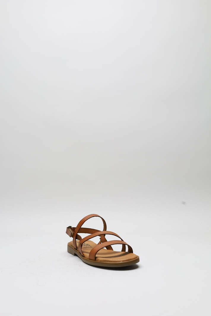 zoom in on Cognac Sandaal plat image Cognac Sandaal plat image