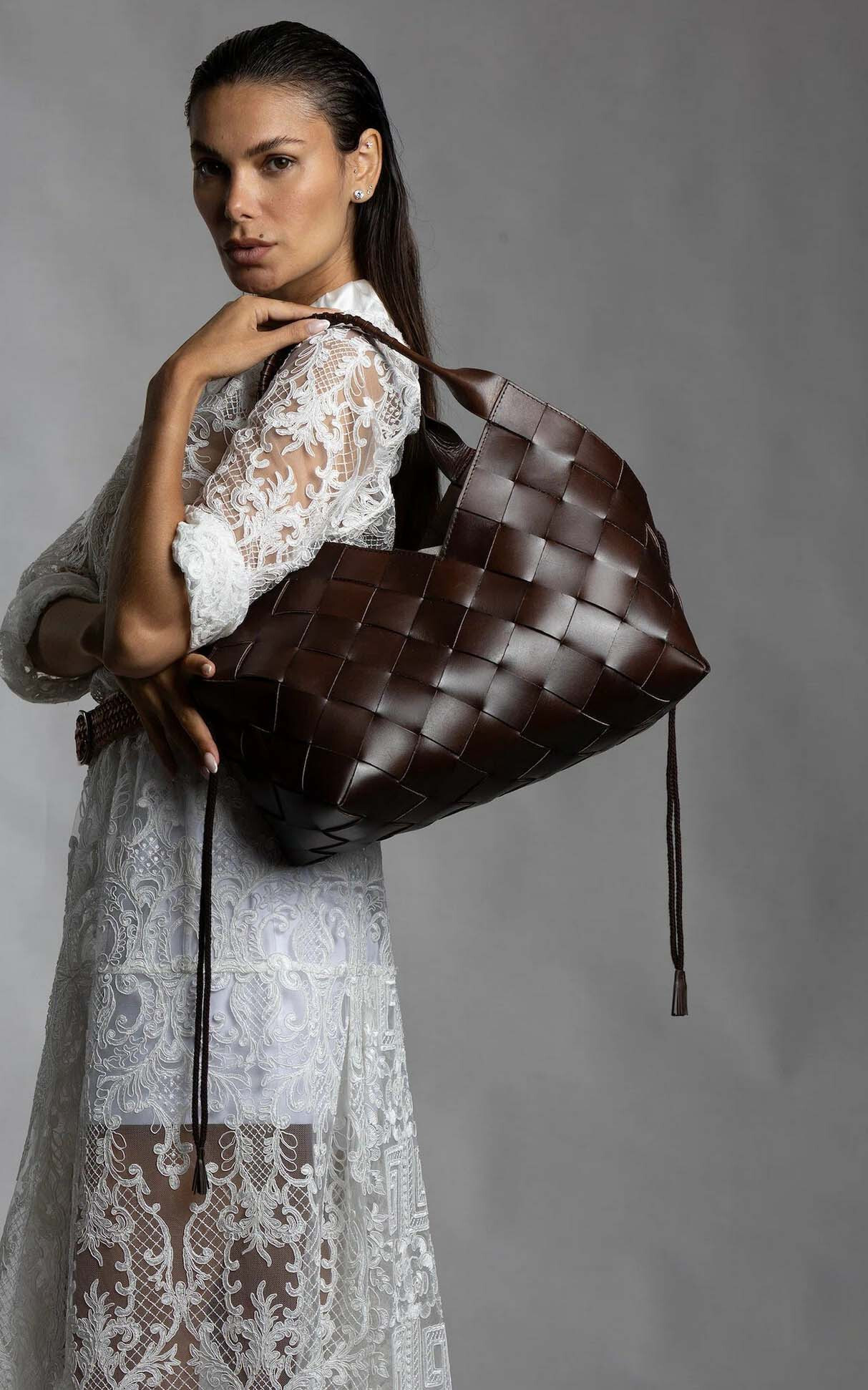 Donkerbruin Schoudertas image