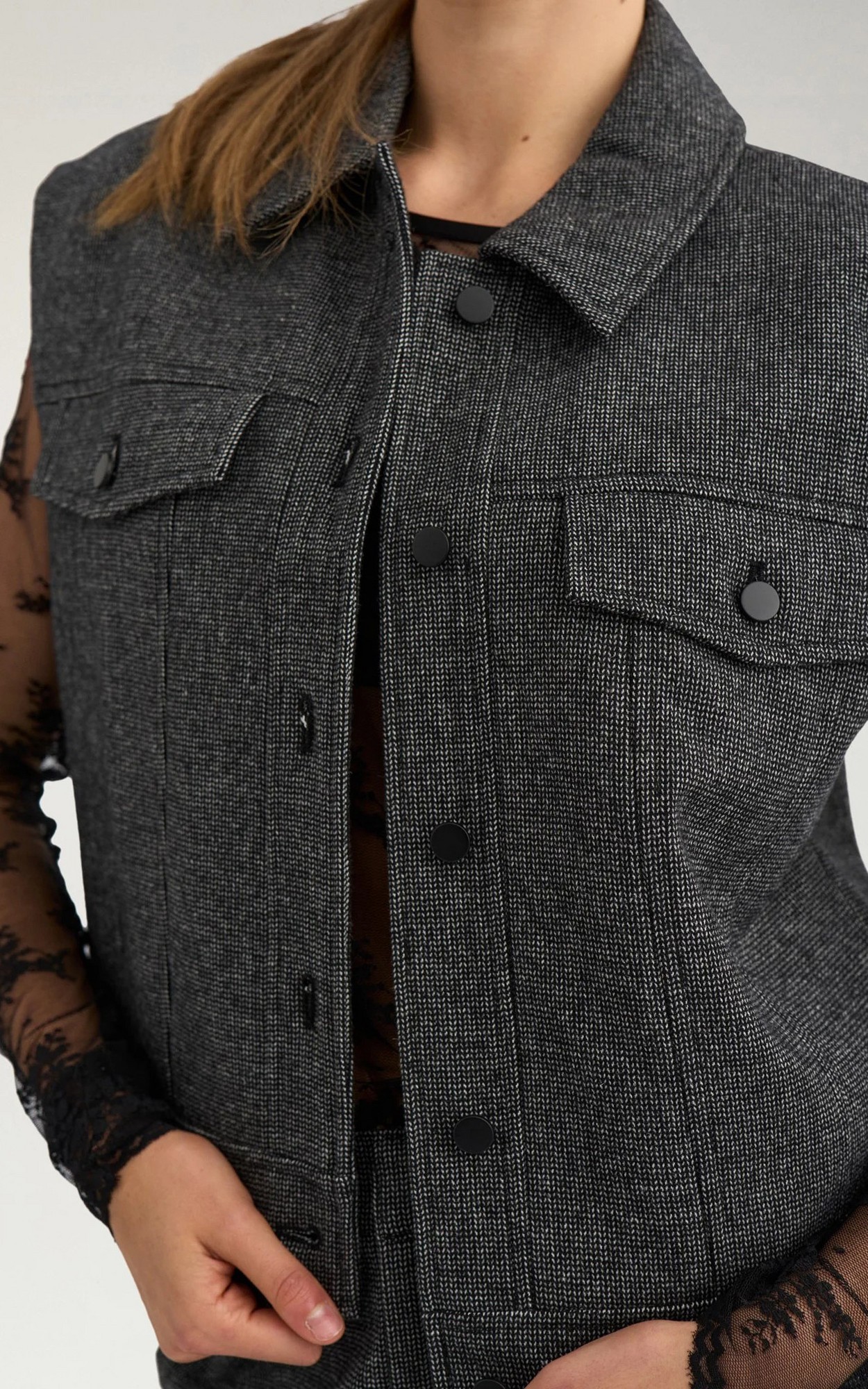 Grijs Vest mouwloos image