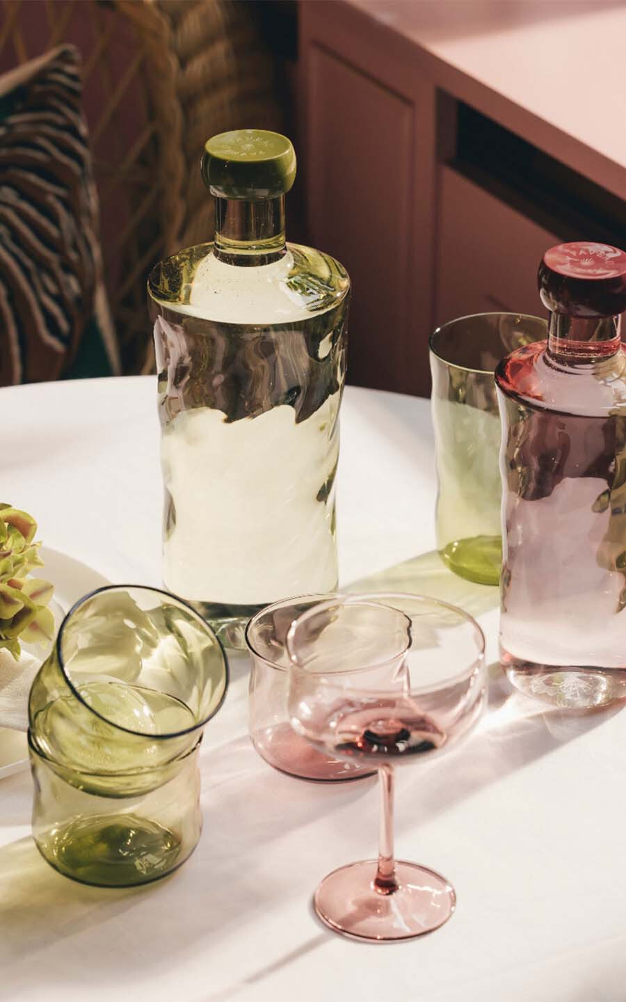 Groen Servies en glazen