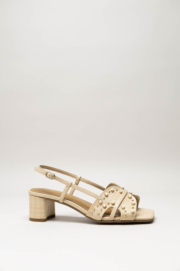 Beige Sandaal hak
