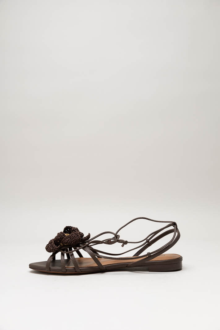 Donkerbruin Sandaal plat image