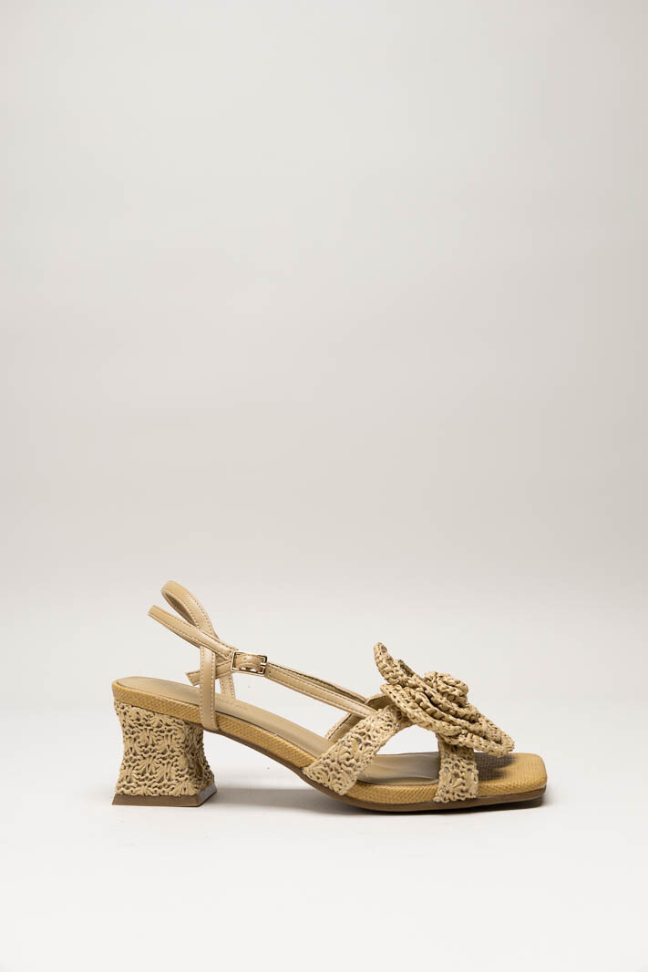 Donkerbeige Sandaal hak