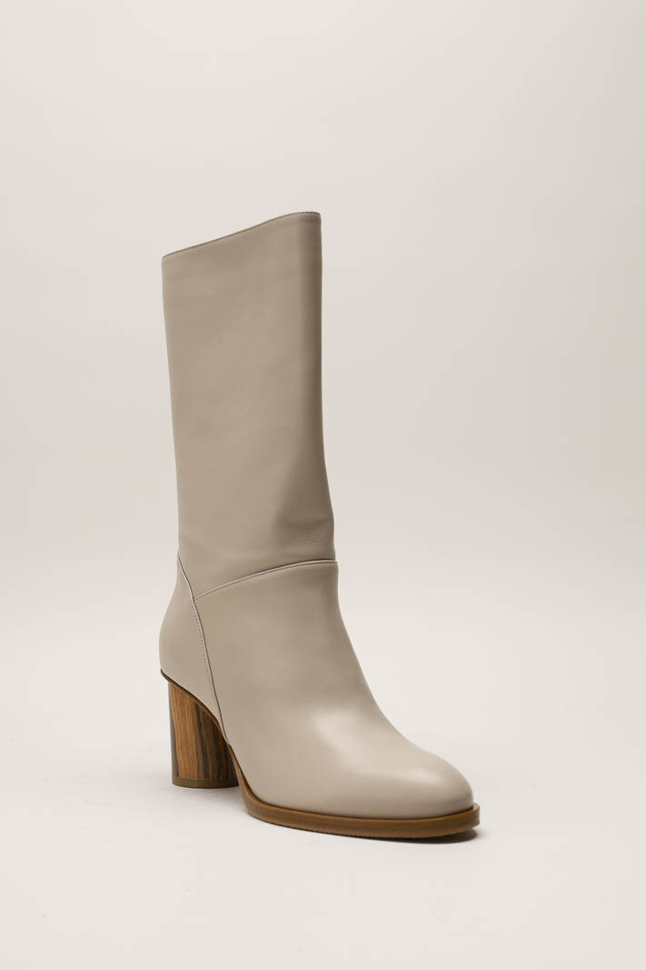 Taupe Enkellaars hak