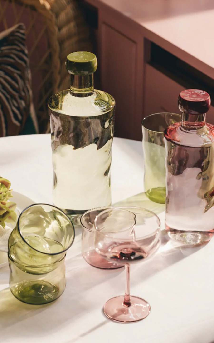 Groen Servies en glazen