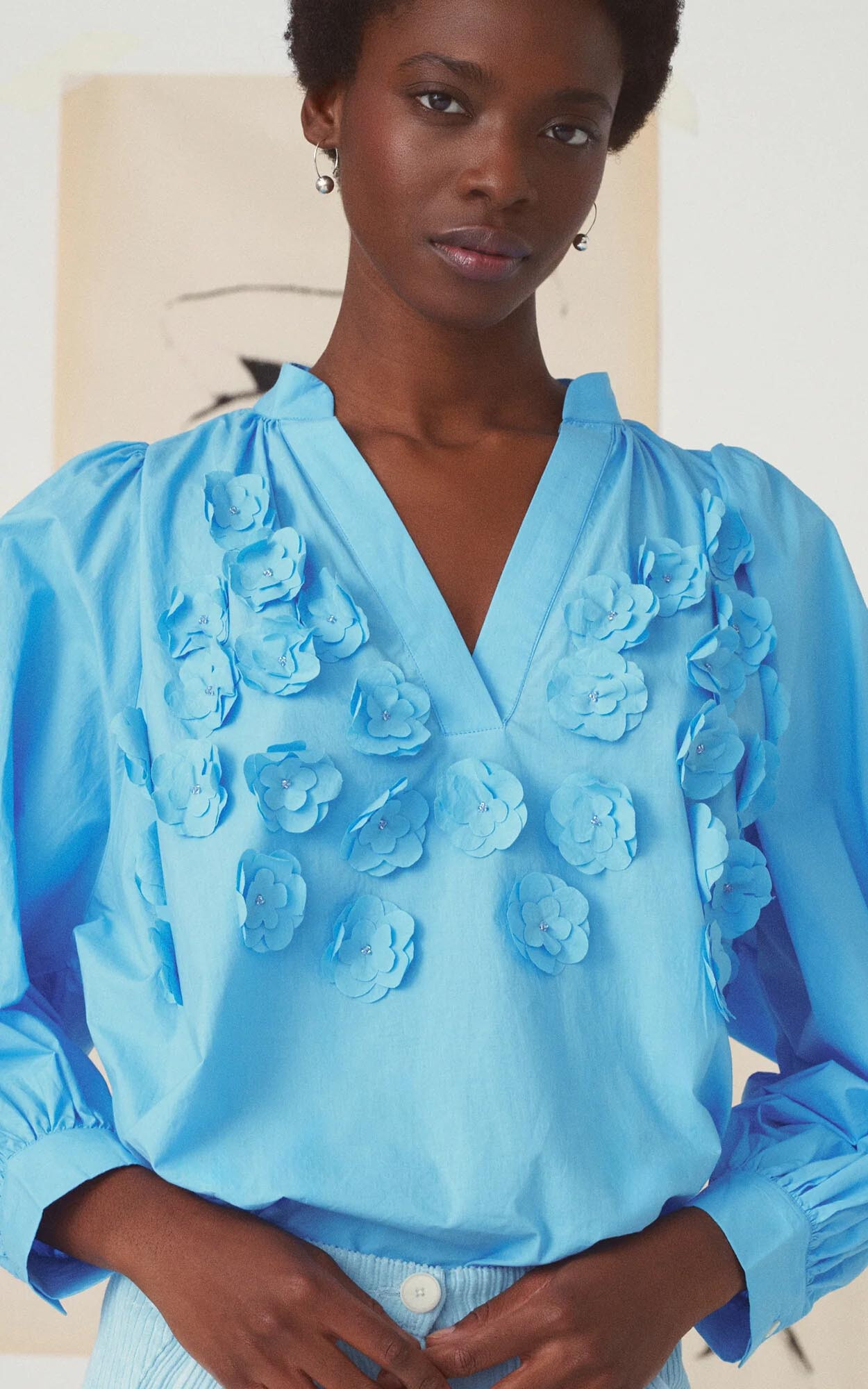 Lichtblauw Blouse