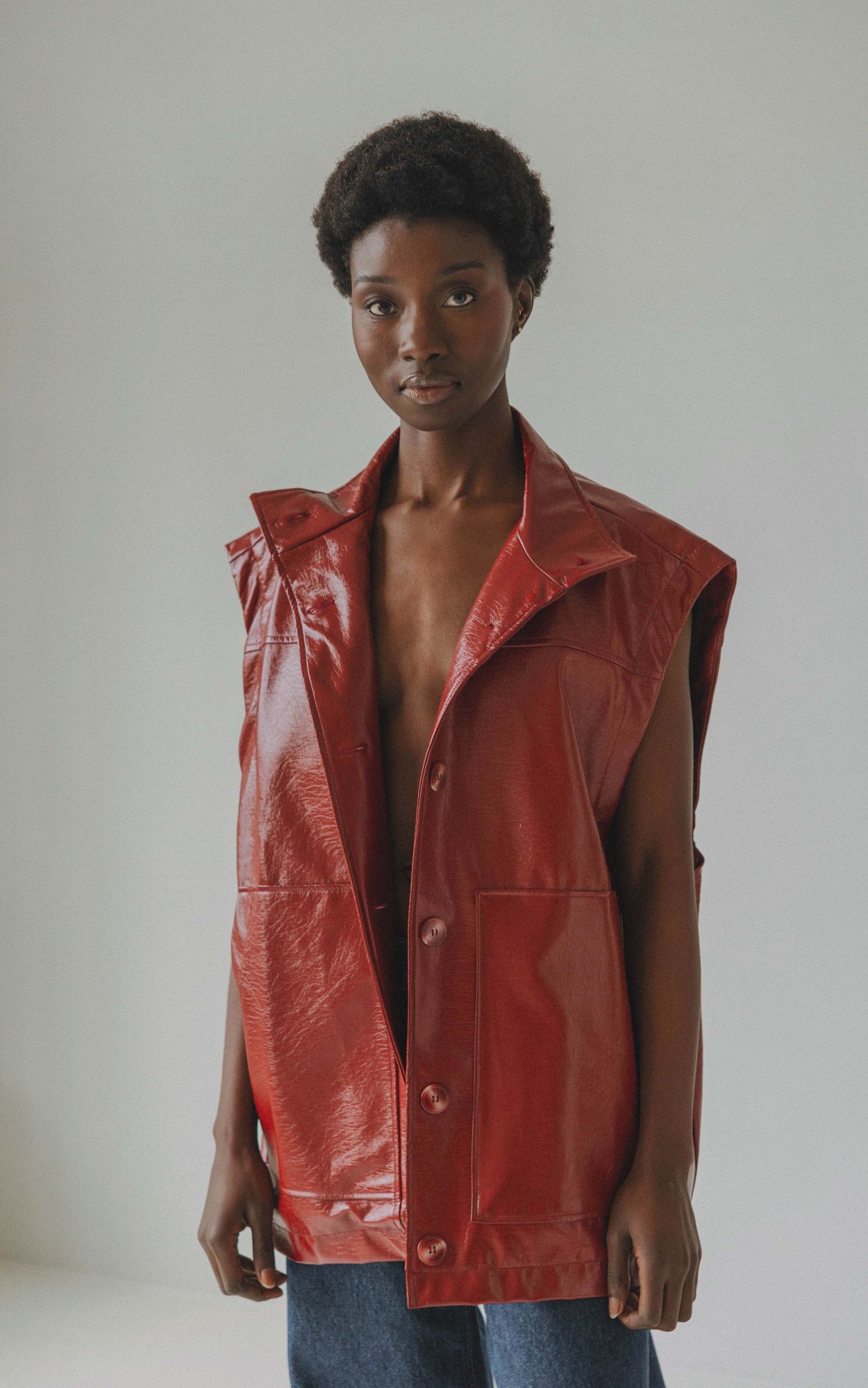 Rood Vest mouwloos