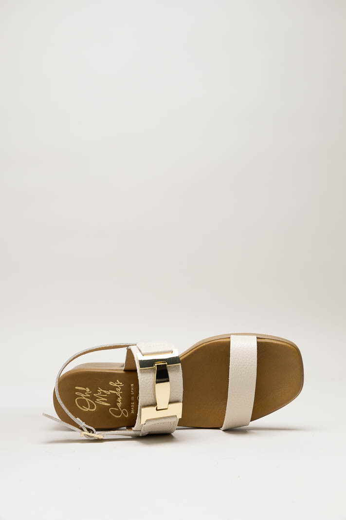 Lichtbeige Sandaal hak image