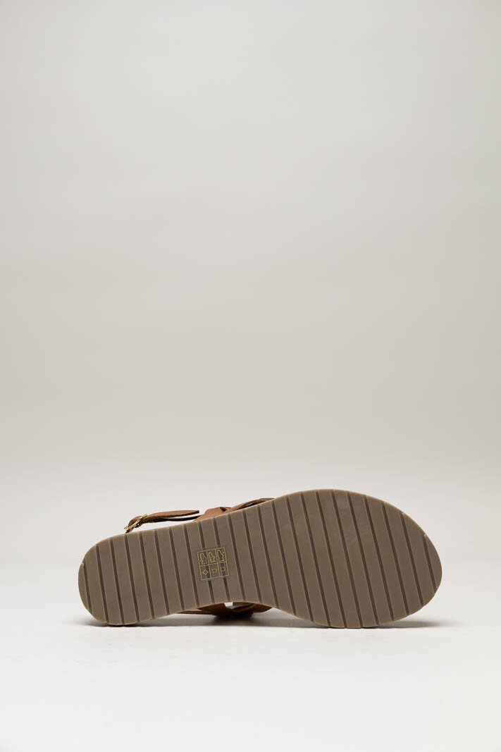 Cognac Sandaal plat image