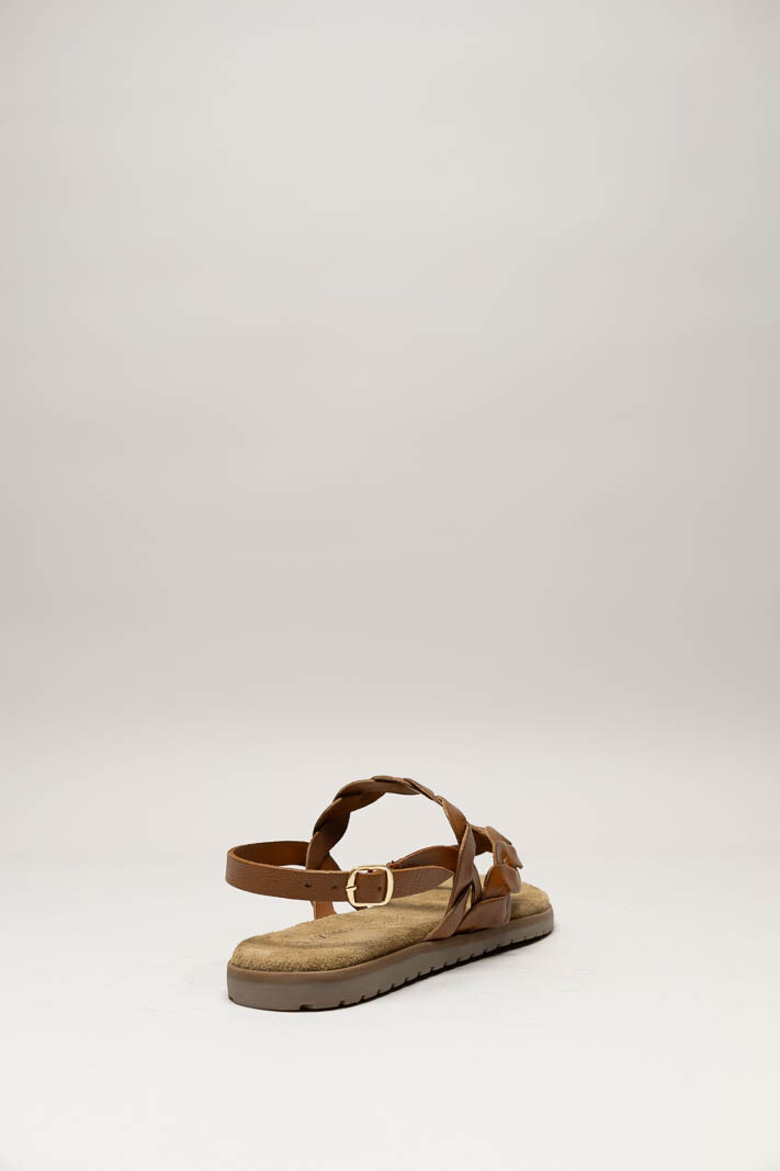 Cognac Sandaal plat image
