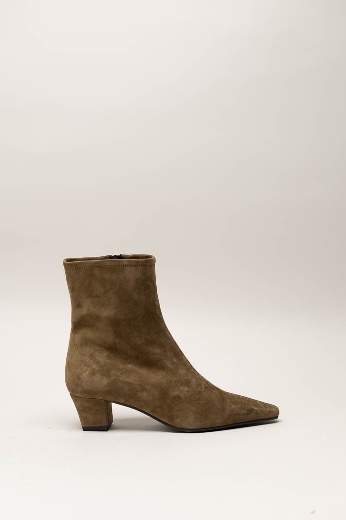 Taupe Enkellaars hak