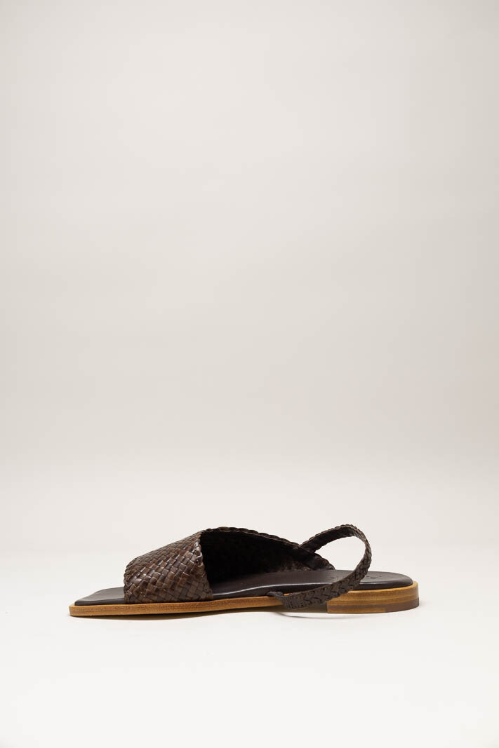 Donkerbruin Sandaal plat image