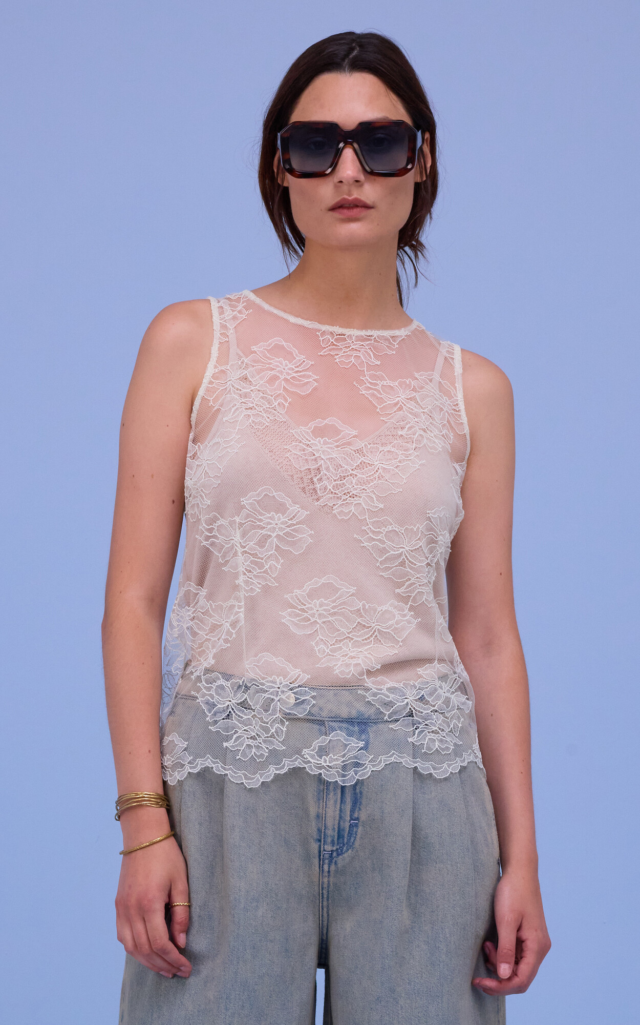 Gebroken wit T-shirt/top