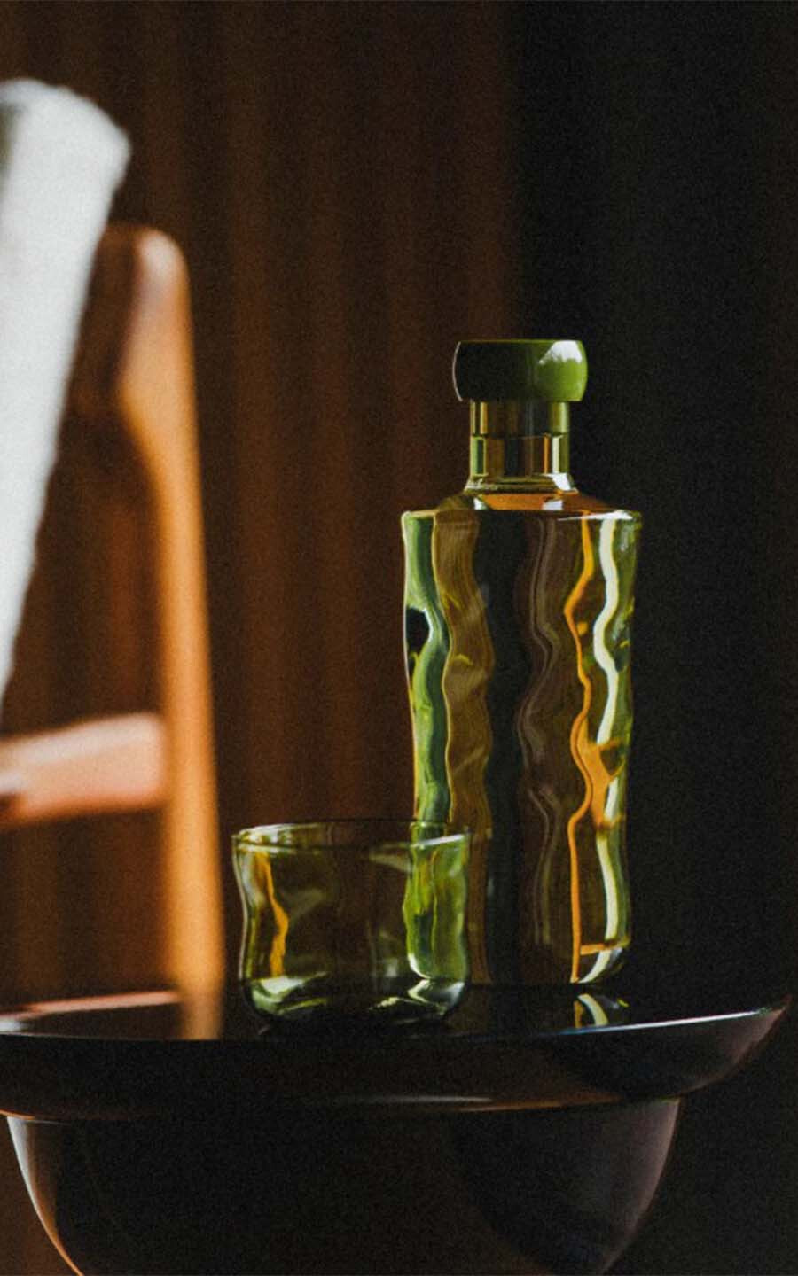 Groen Servies en glazen