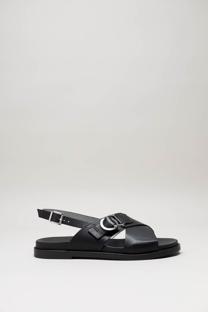 Zwart Sandaal plat