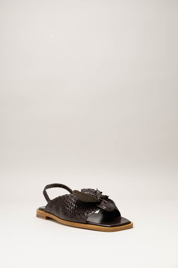 Donkerbruin Sandaal plat image