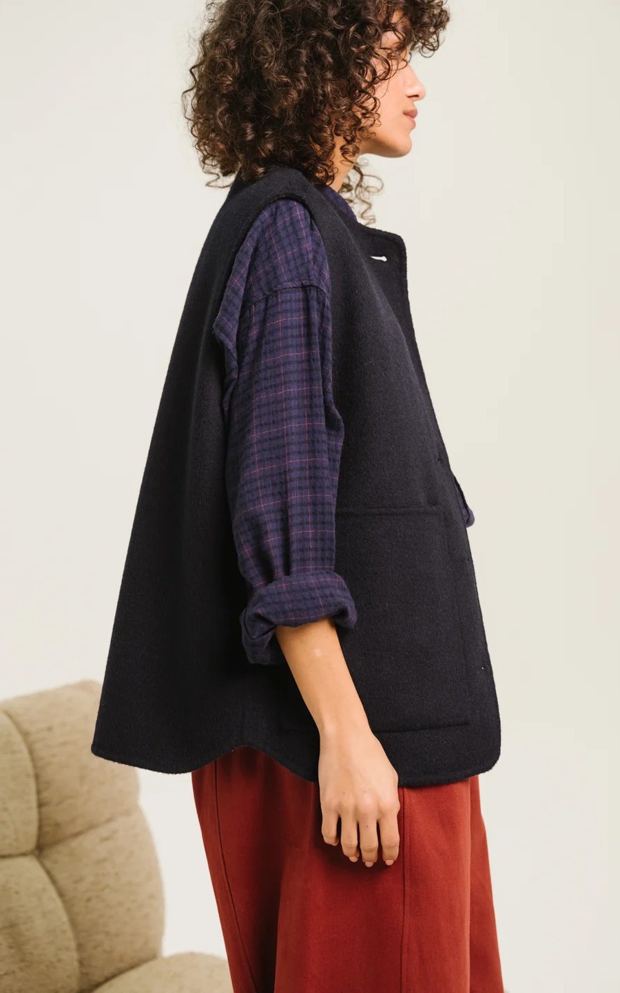 Blauw Vest mouwloos image