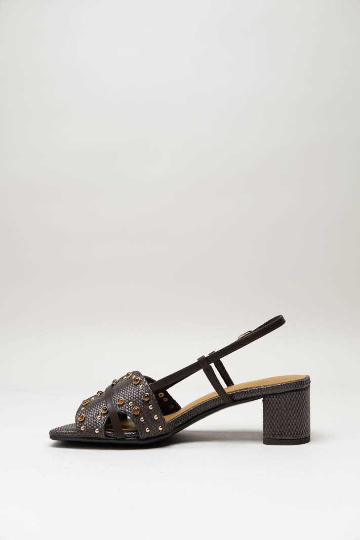 Donkerbruin Sandaal hak image