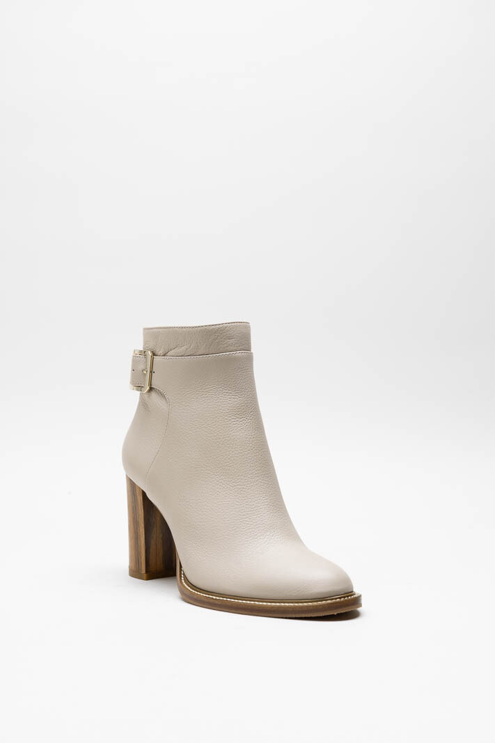 Lichtbeige Enkellaars hak