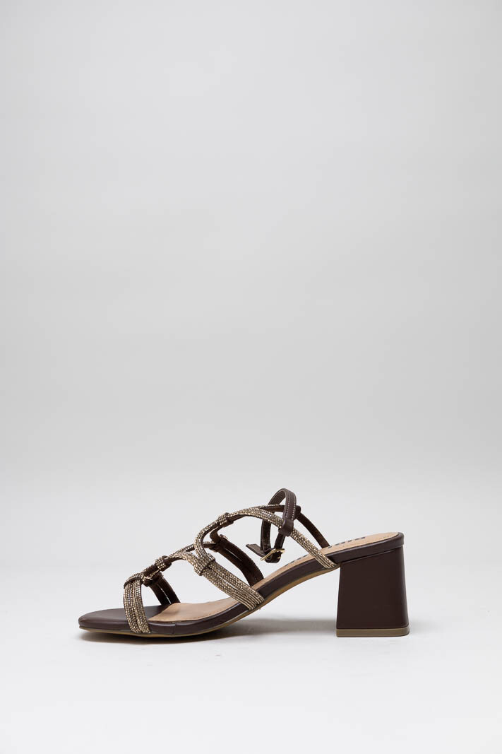 Donkerbruin Sandaal hak image