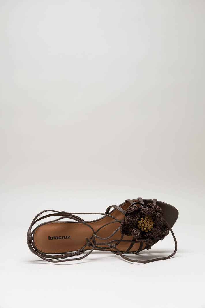 Donkerbruin Sandaal plat image