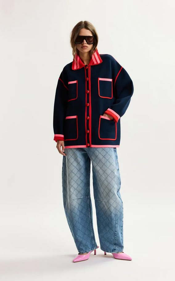 Donkerblauw Cardigan image
