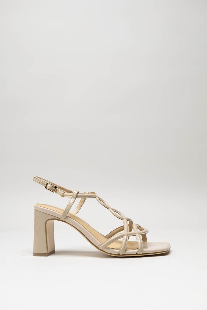 Beige Sandaal hak