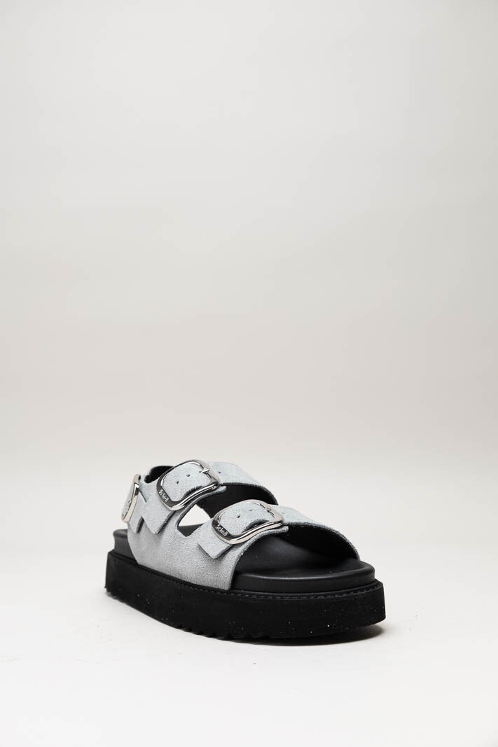 Lichtblauw Sandaal plat