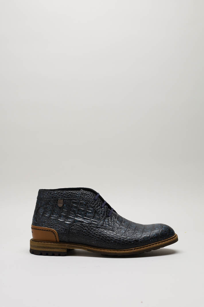 Blauw Veterschoen hoog
