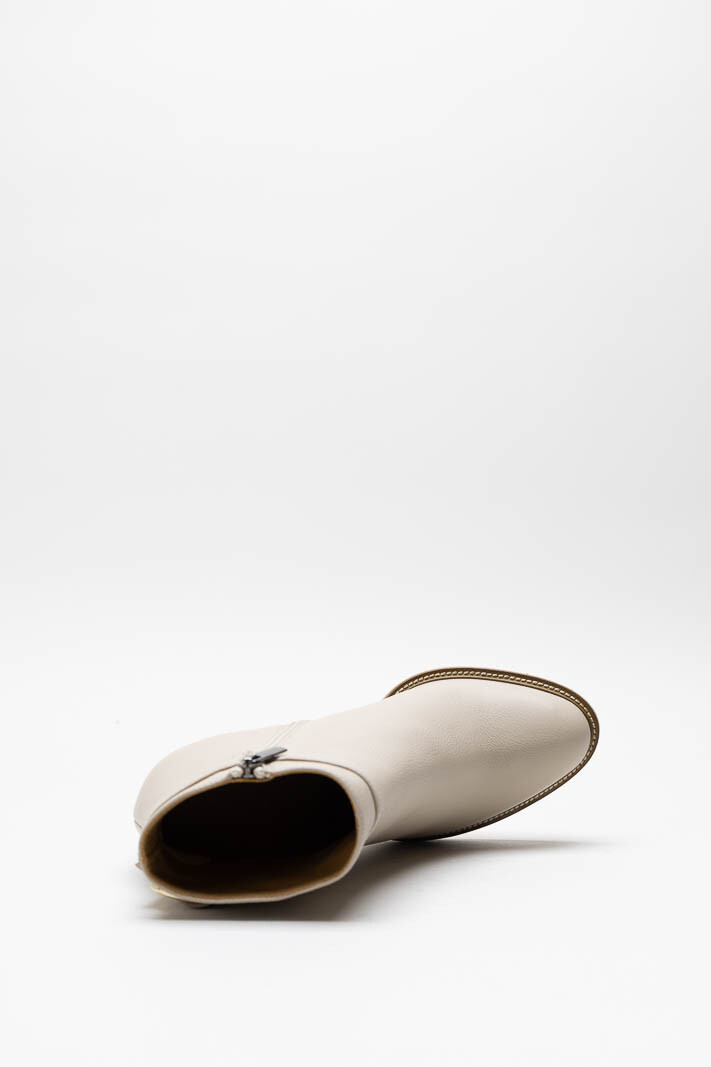 Lichtbeige Enkellaars hak image