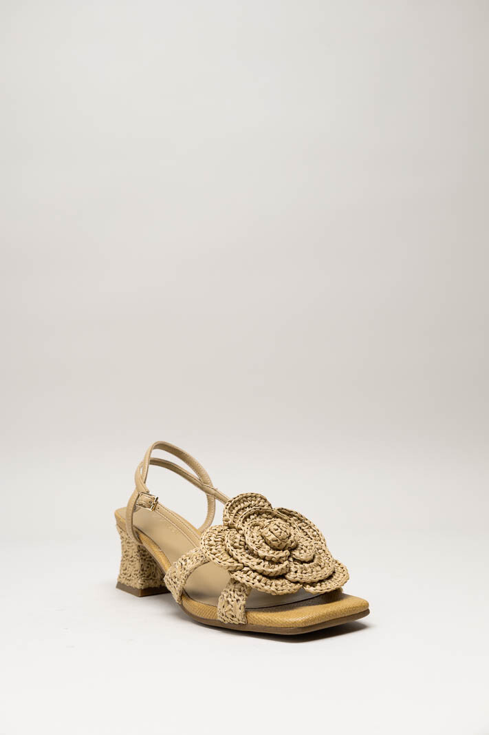 Donkerbeige Sandaal hak