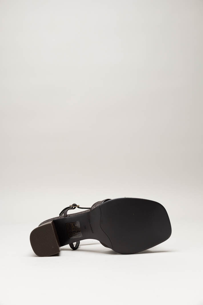 Donkerbruin Sandaal hak image