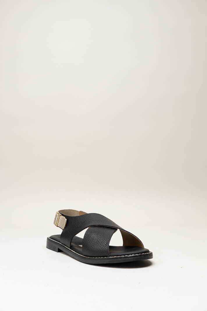 Zwart Sandaal plat