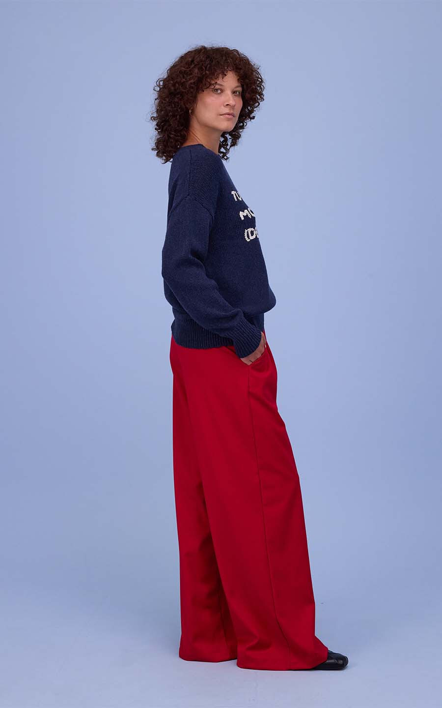 Donkerblauw Sweater image