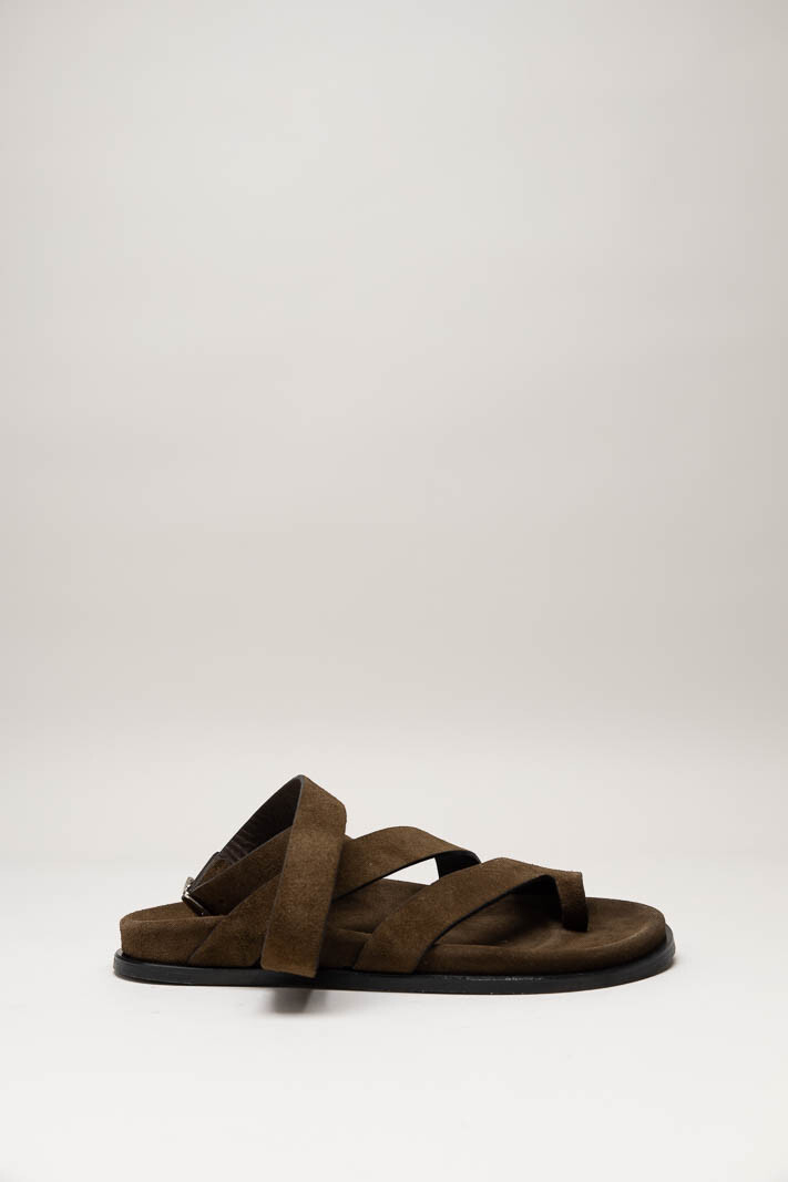 Bruin Sandaal plat