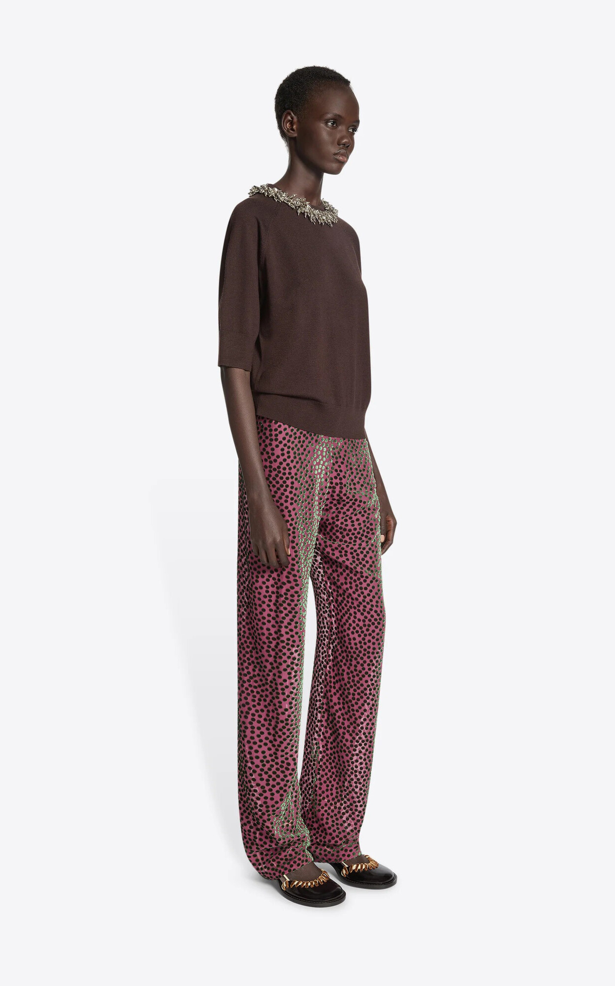 Donkerroze Broek image