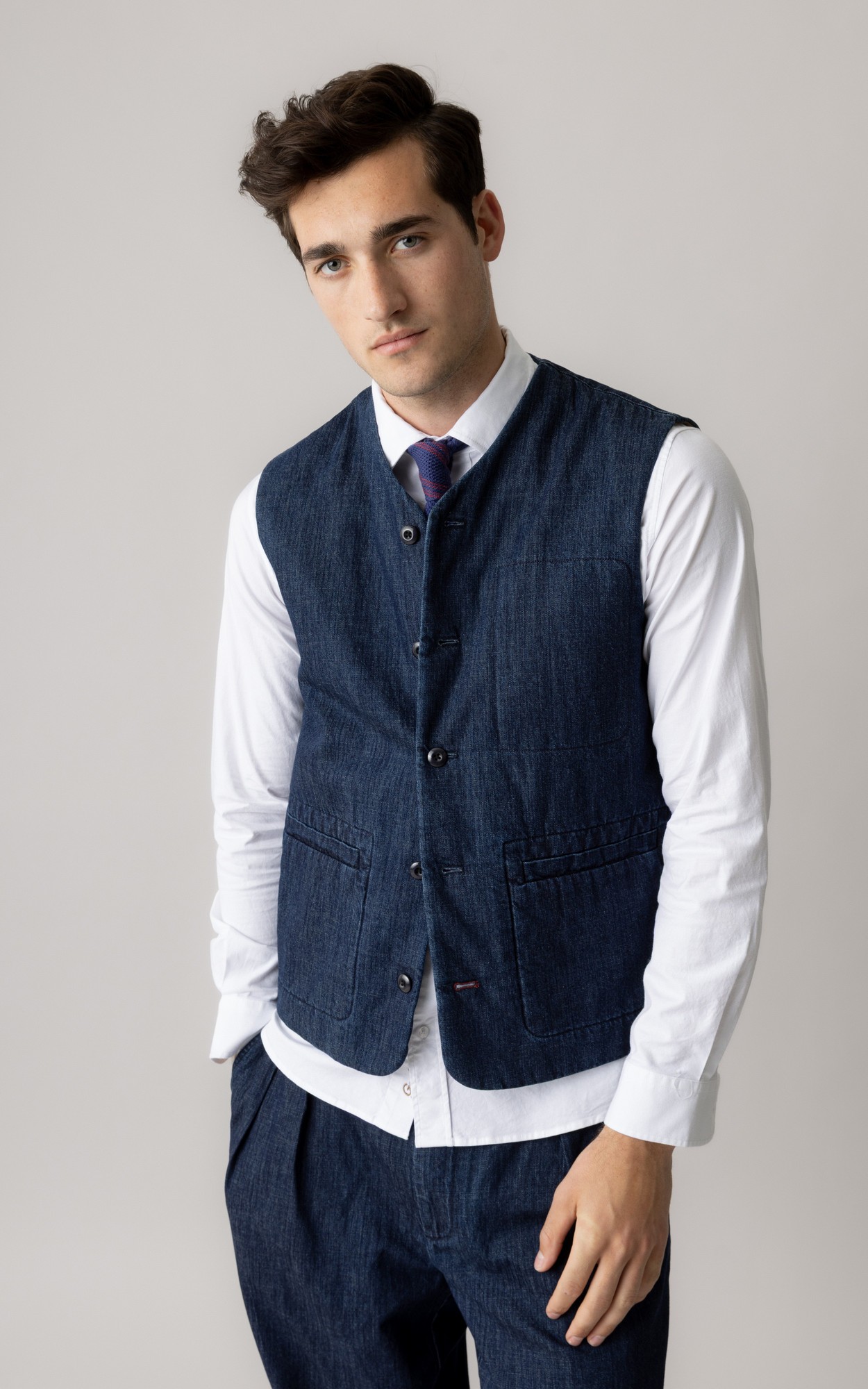 Blauw Gilet