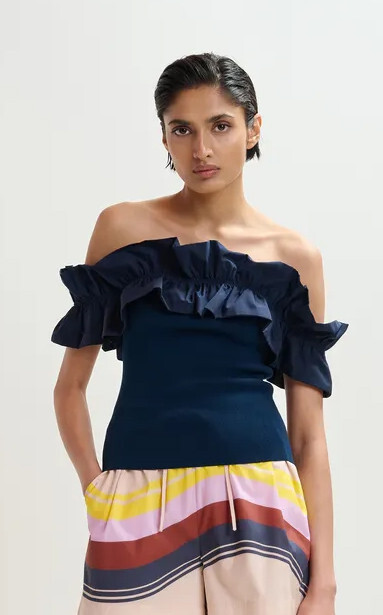 Marineblauw T-shirt/top