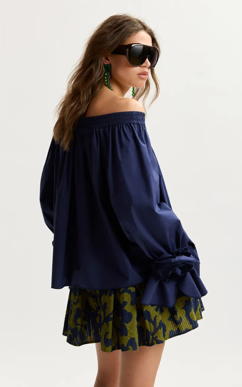 Marineblauw Blouse