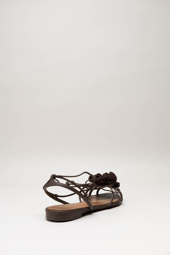 Donkerbruin Sandaal plat image
