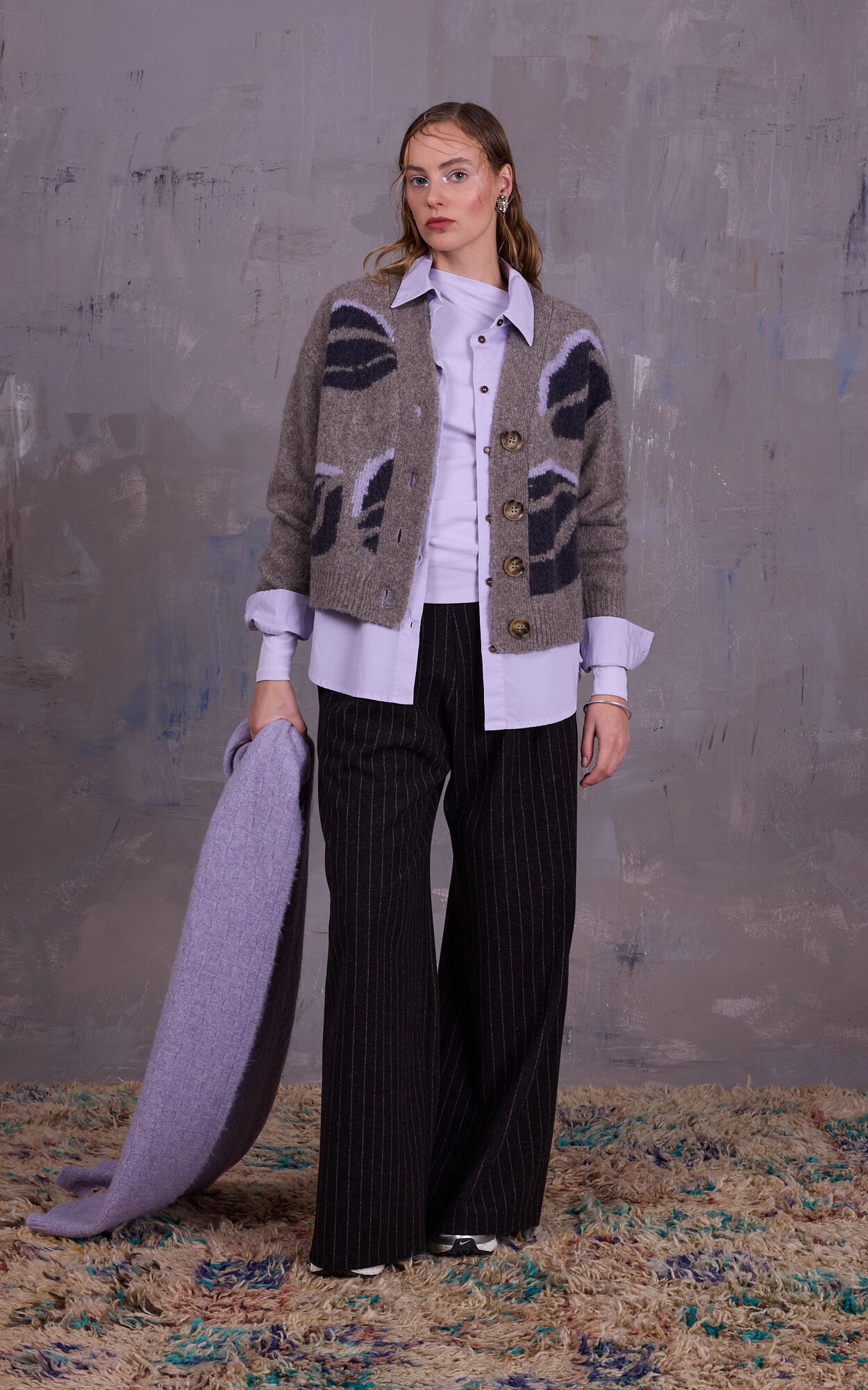 zoom in on Greige Cardigan image Greige Cardigan image