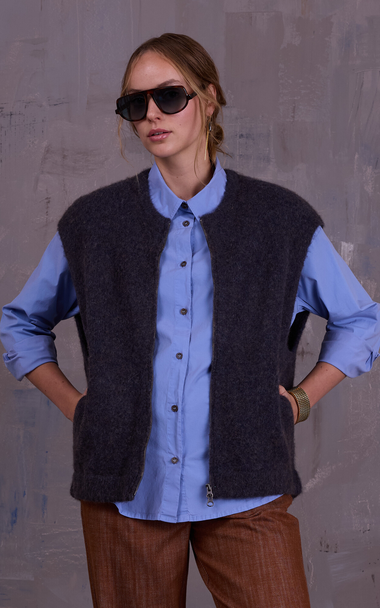 Blauw Cardigan