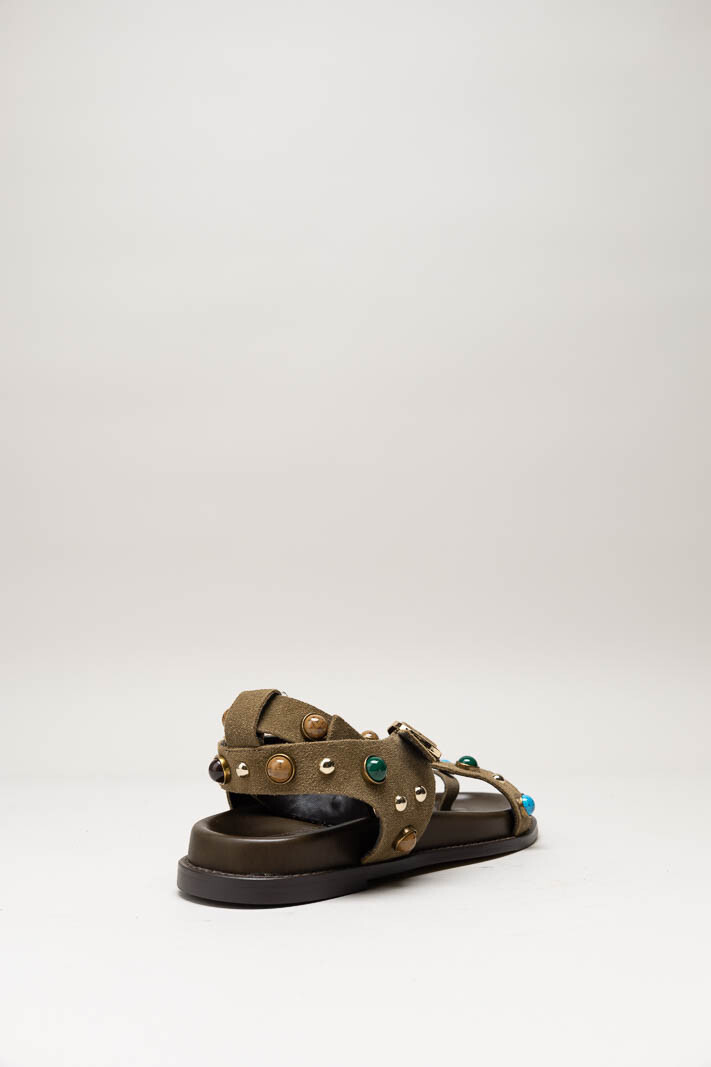 Donkerbeige Sandaal plat image