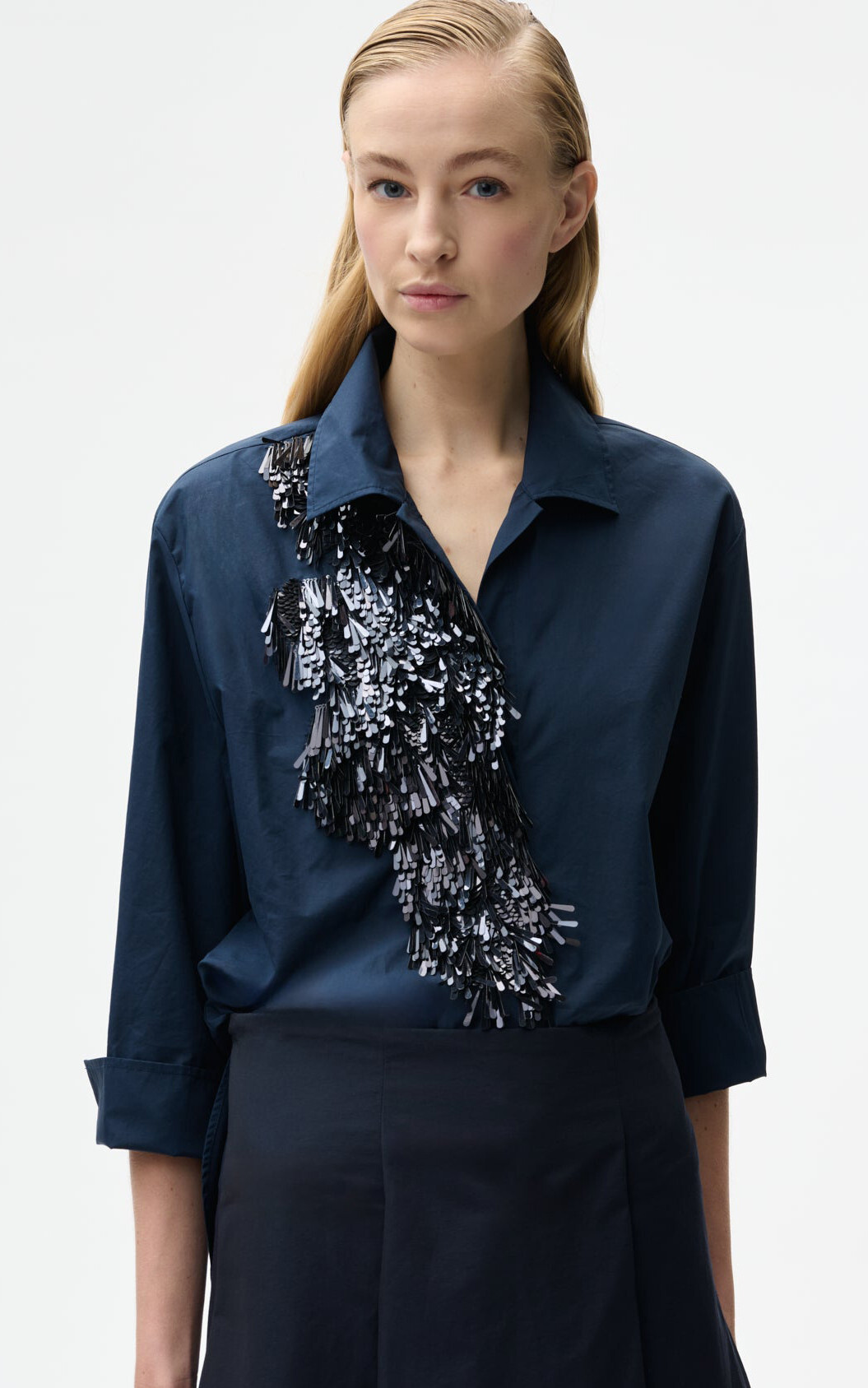 Marineblauw Blouse