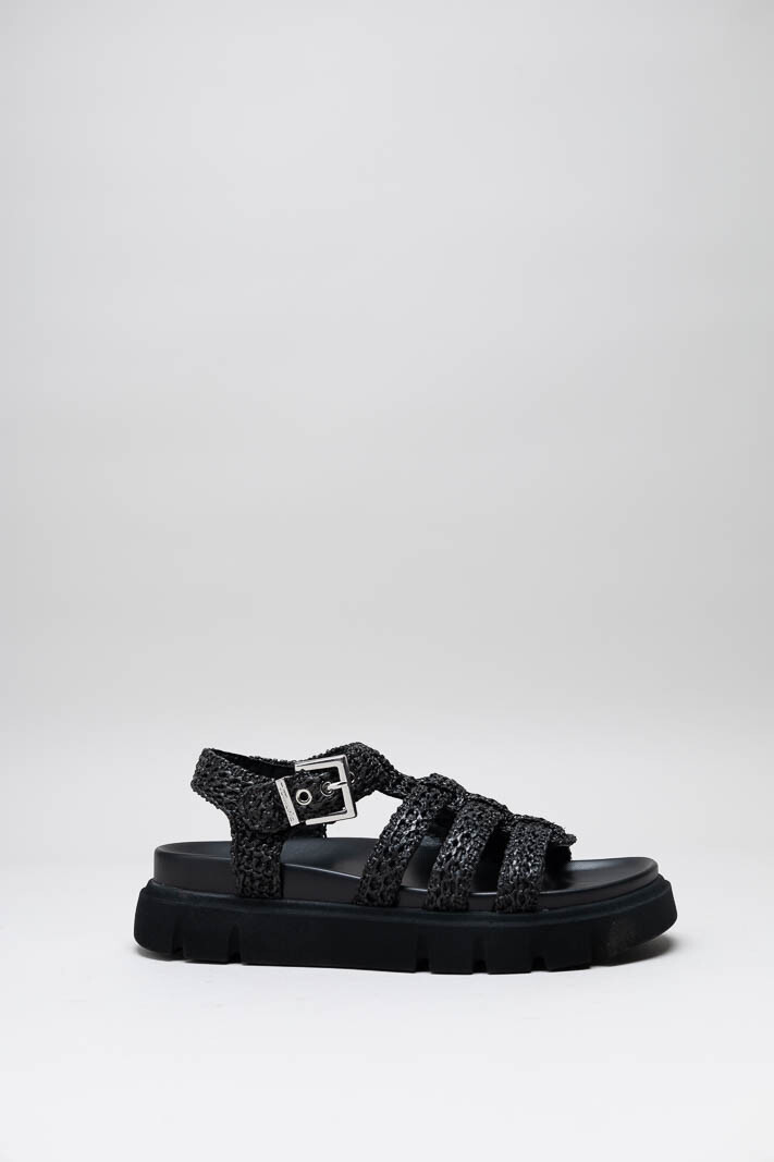 Zwart Sandaal plat