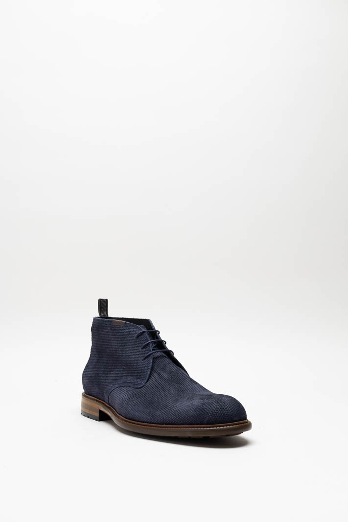 Donkerblauw Veterschoen hoog