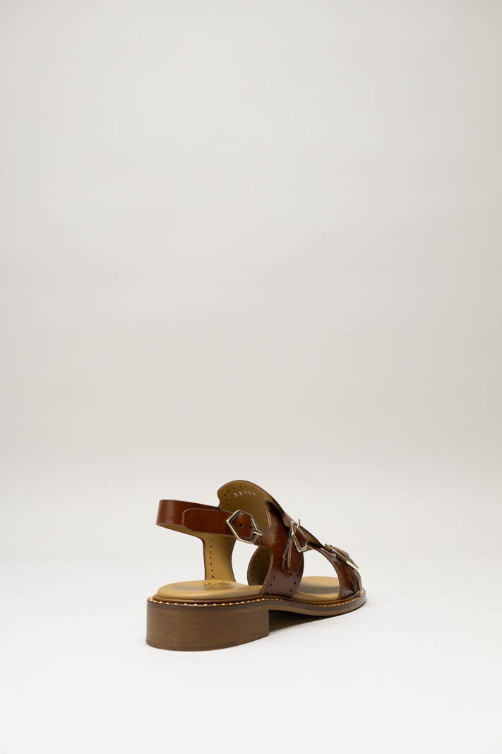 Cognac Sandaal plat image